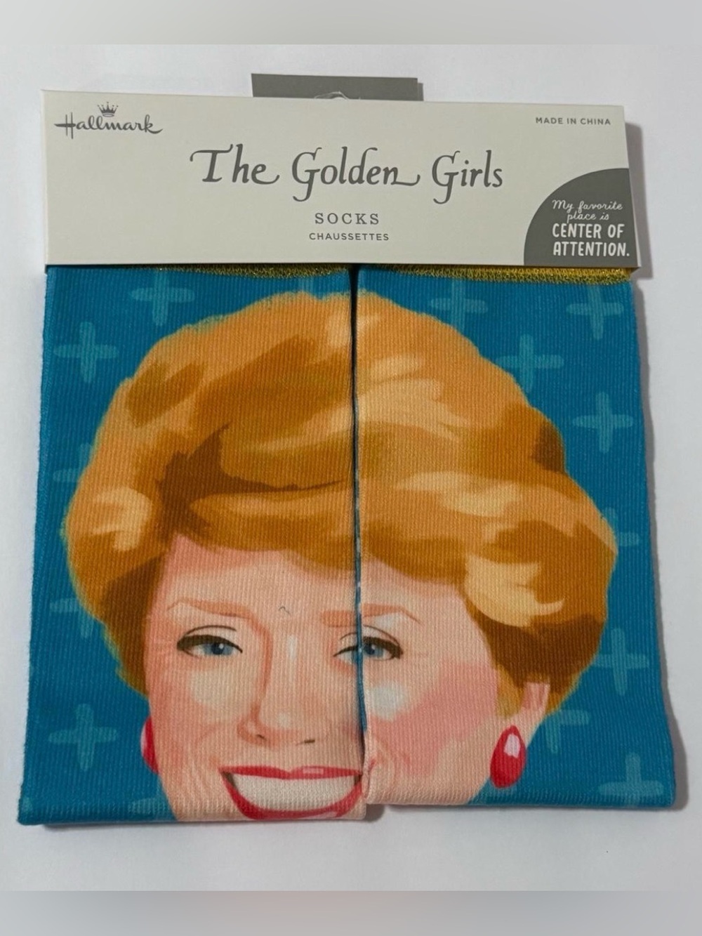 Hallmark The Golden Girls Blanche Crew Socks Teal Center of Attention NWT
